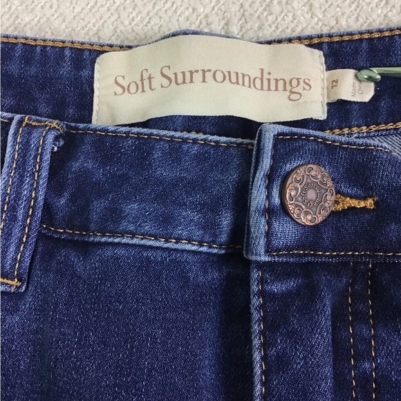 Soft Surroundings Ultimate Denim Straight Leg Jeans blue with fading Size 12 - Picture 11 of 13